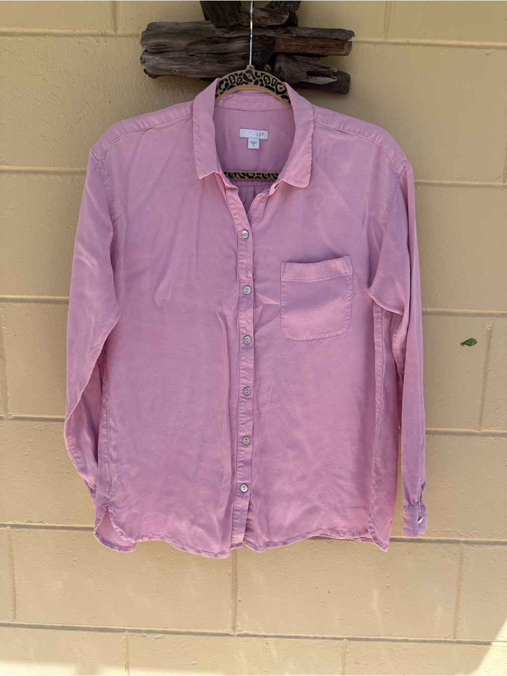 J. Jill Pink Long-Sleeve Button-Down Shirt